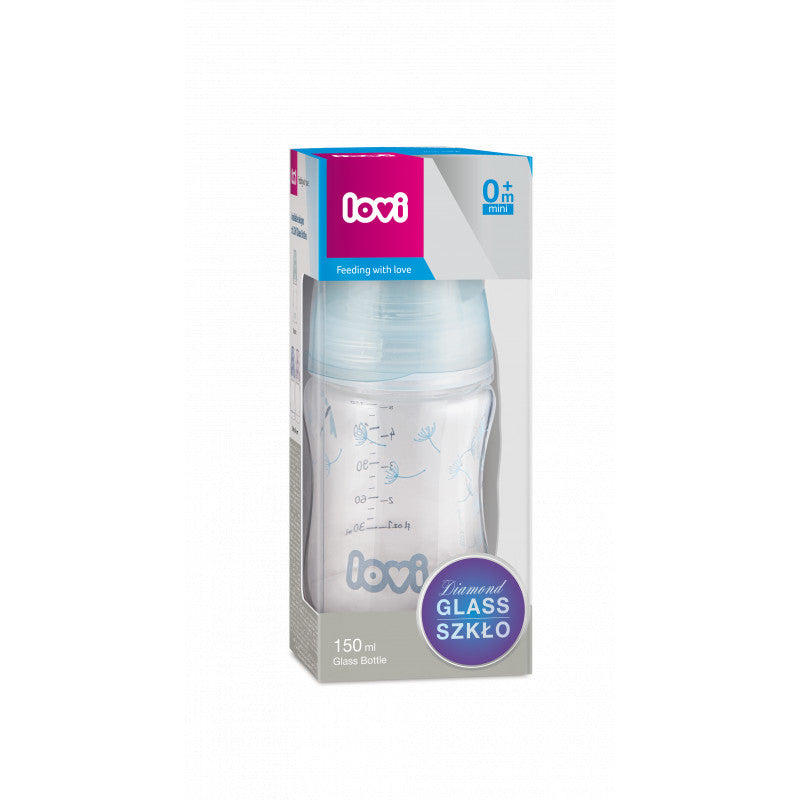 LOVI Diamond Glass üveg cumisüveg 150 ml Botanic