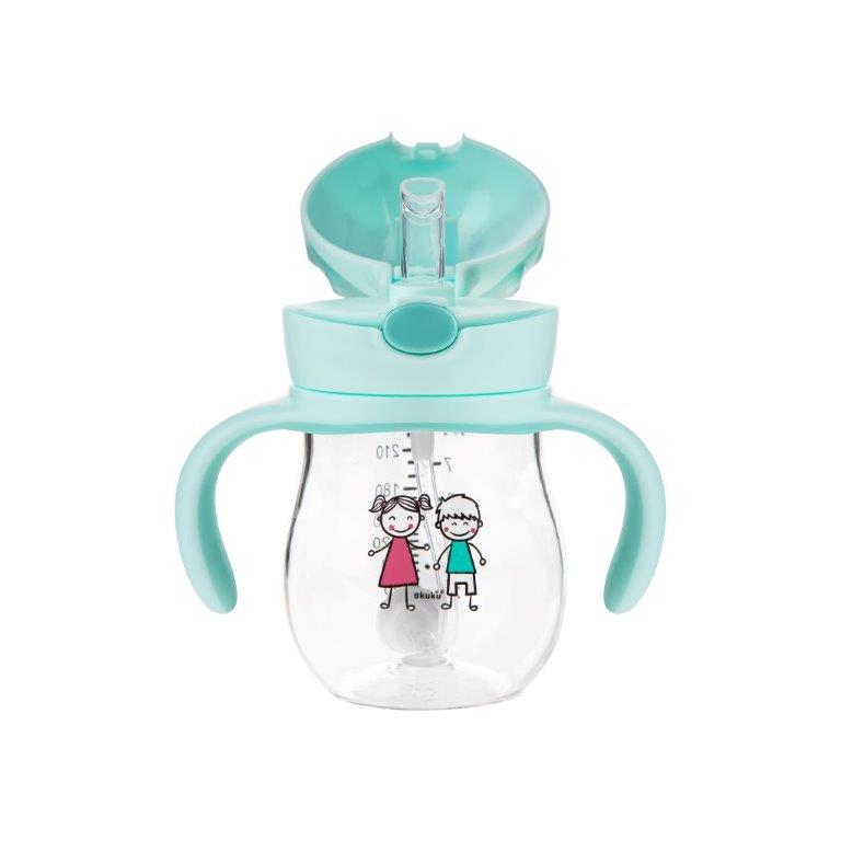 AKUKU súlyozott szívószálas kulacs – Menta, 250 ml