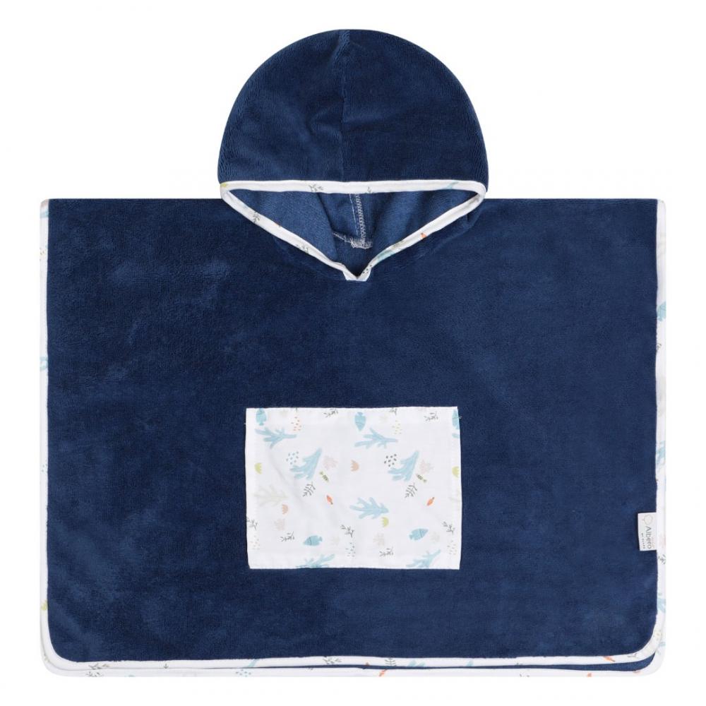 ALBERO MIO Junior bambusz fürdőponcsó – Ocean – 60x60 cm
