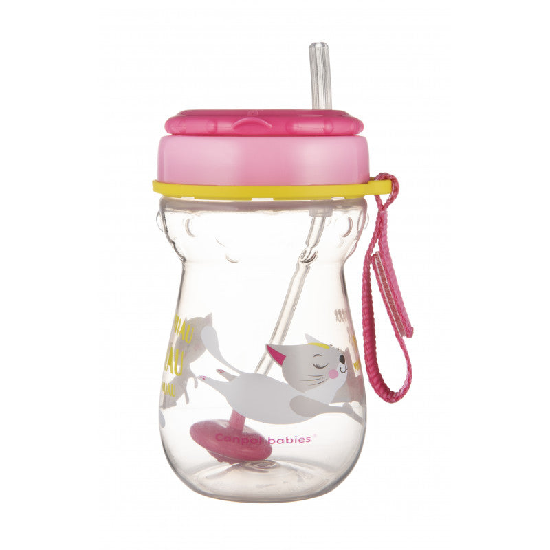 Canpol babies kulacs súlyozott szilikon szívószállal 350 ml cica