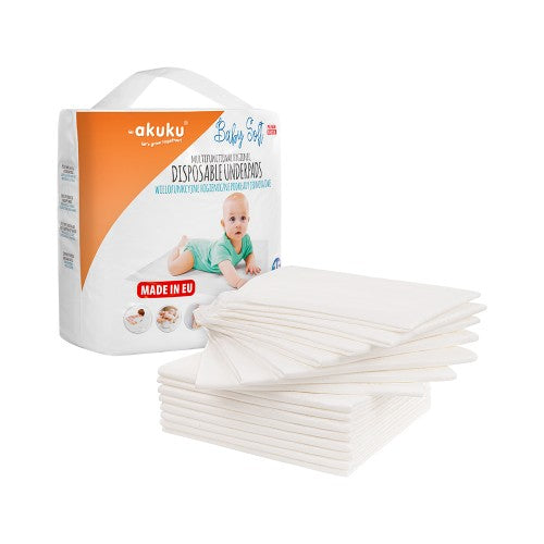 AKUKU Baby Soft eldobható pelenkázó alátét – 40 × 60 cm, 15 db