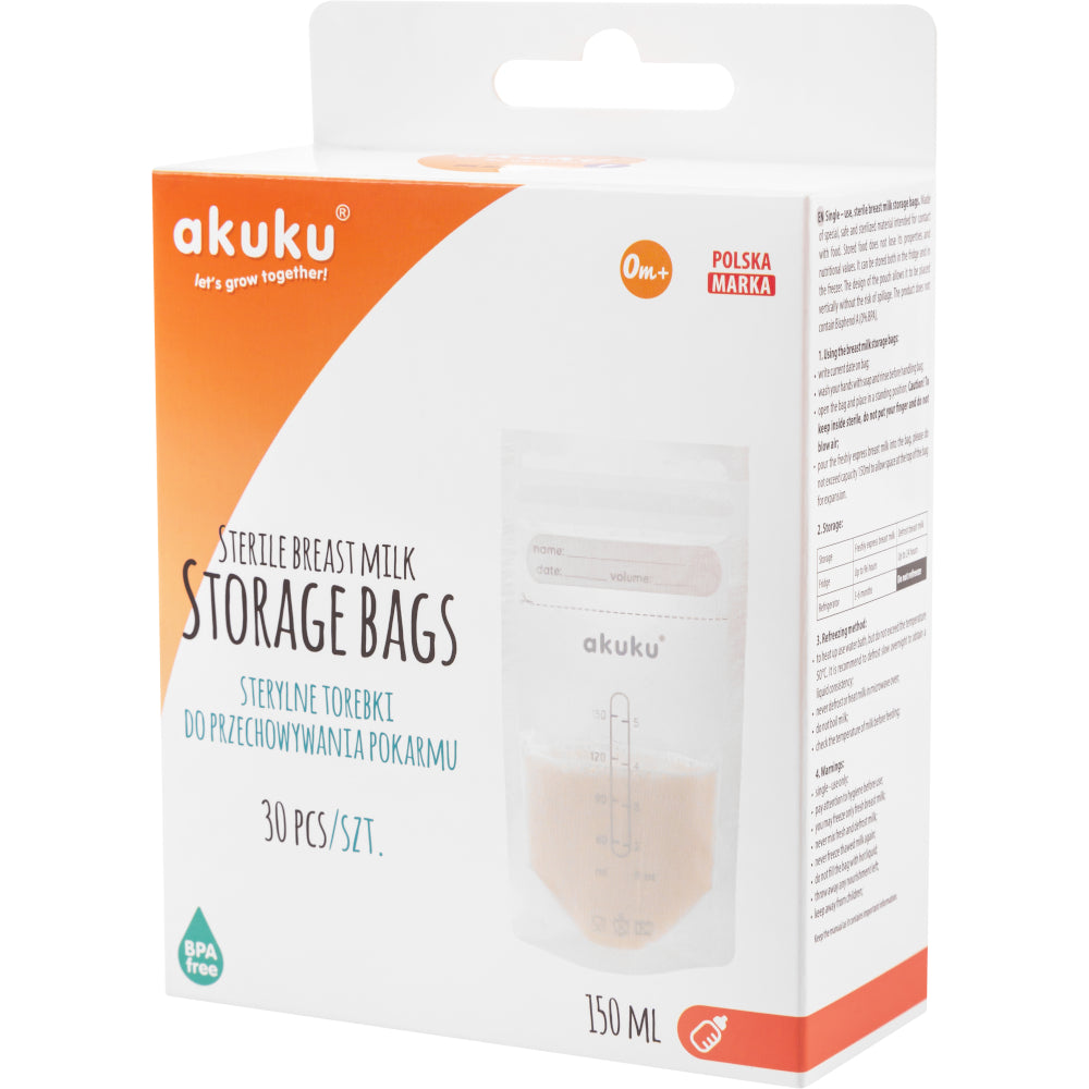AKUKU steril anyatejtároló zacskó – 150 ml, 30 db