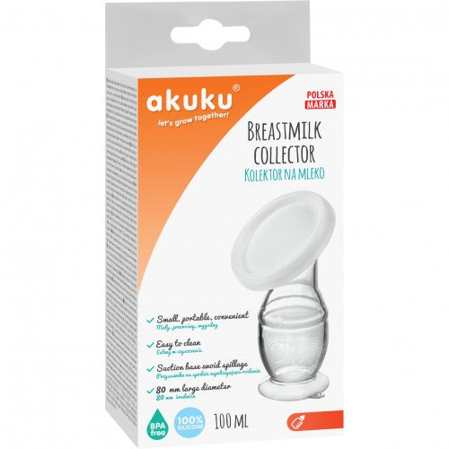 AKUKU szilikon anyatejgyűjtő és kézi mellszívó fedéllel – 100 ml