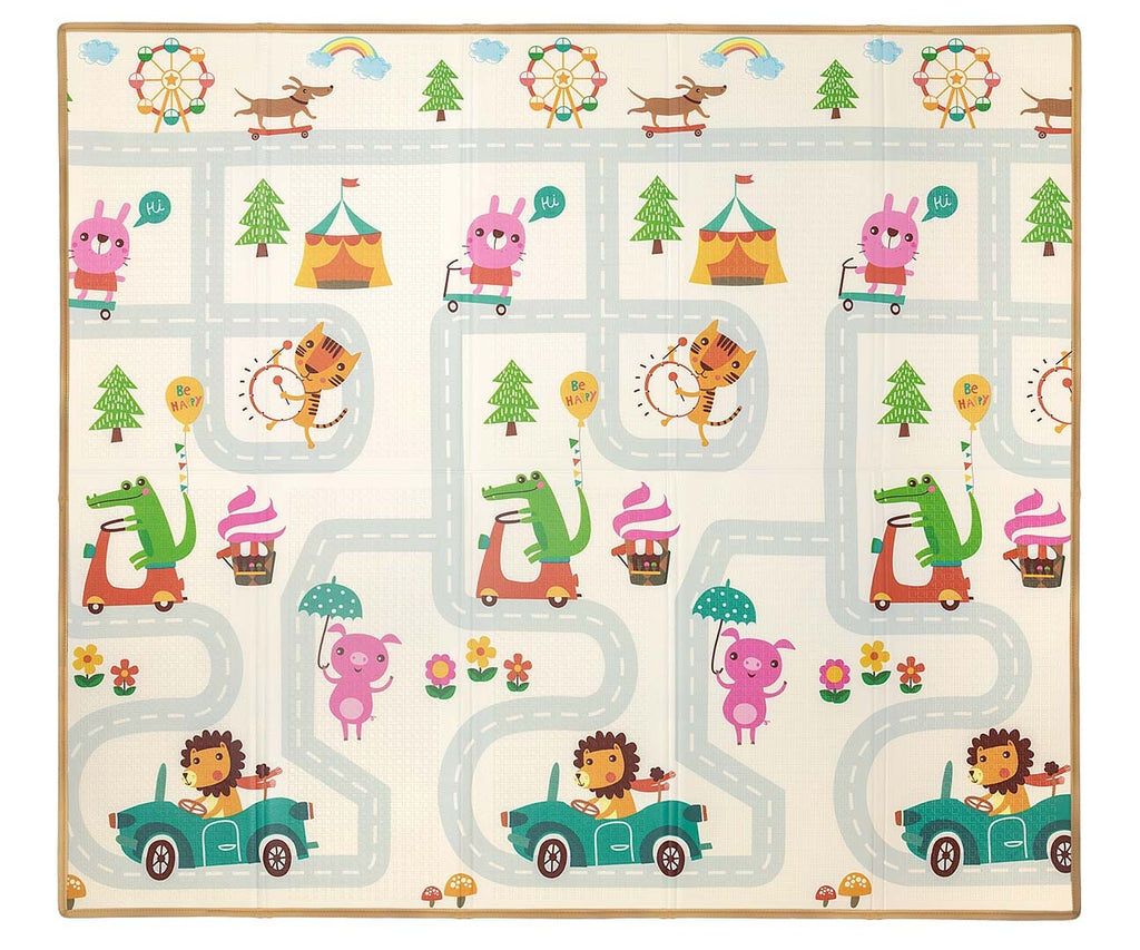 Milly Mally kétoldalas összecsukható habszivacs játszószőnyeg – Utcás mintával, 197 × 177 cm
