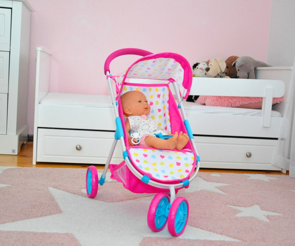 Milly Mally Susie Candy háromkerekű játék babakocsi babákhoz – 50 cm-ig