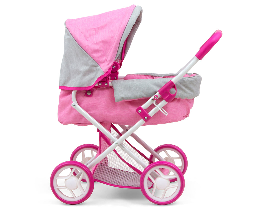 Milly Mally Alice játék babakocsi kivehető mózeskosárral – Prestige Pink