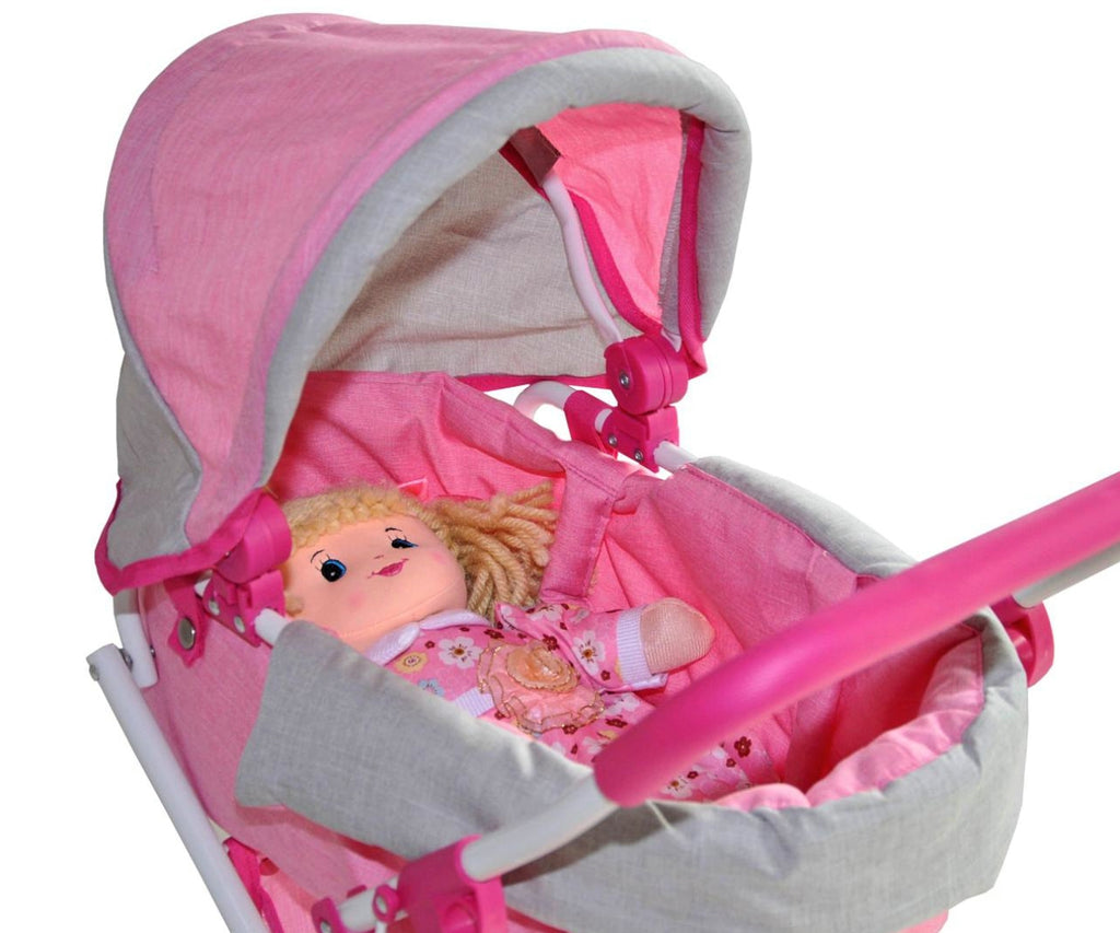 Milly Mally Alice játék babakocsi kivehető mózeskosárral – Prestige Pink