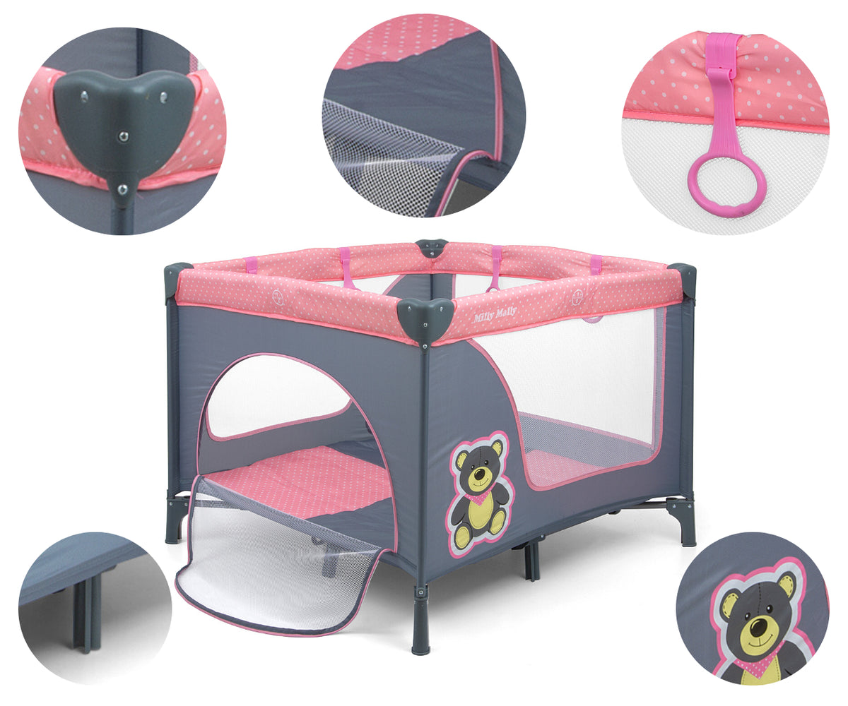 MILLY MALLY Fun Pink Bear járóka – Rózsaszín, macis