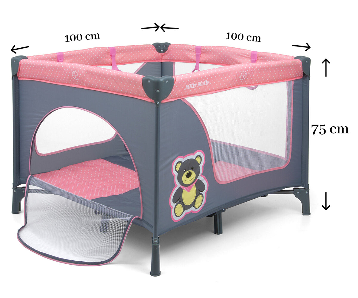 MILLY MALLY Fun Pink Bear járóka – Rózsaszín, macis