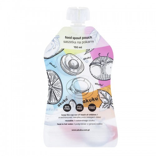 AKUKU újratölthető ételtasak házi bébiételekhez – 150 ml, 5 db