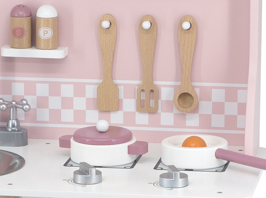 Viga PolarB fa gyerekkonyha kiegészítőkkel – Silver Pink
