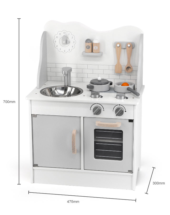 Viga PolarB fa gyerekkonyha kiegészítőkkel – Eco Grey