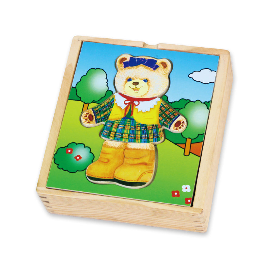 Viga Öltöztethető mackólány fa puzzle