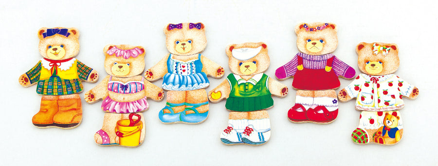 Viga Öltöztethető mackólány fa puzzle
