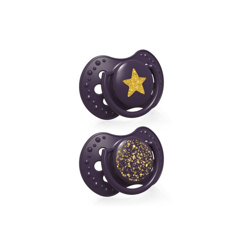 LOVI szilikon dinamikus cumi 0-3 m 2 db Stardust lila