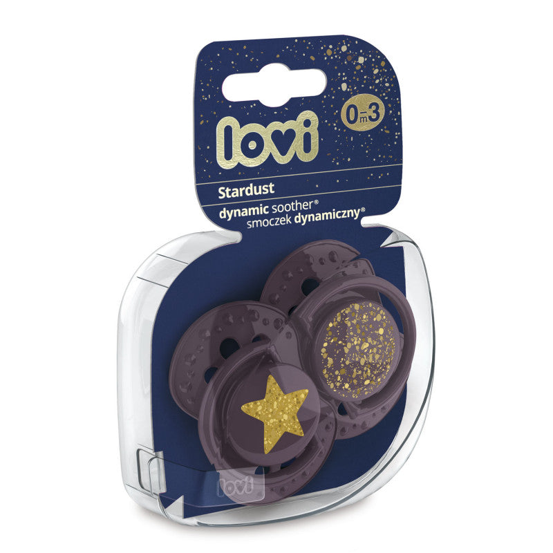 LOVI szilikon dinamikus cumi 0-3 m 2 db Stardust lila