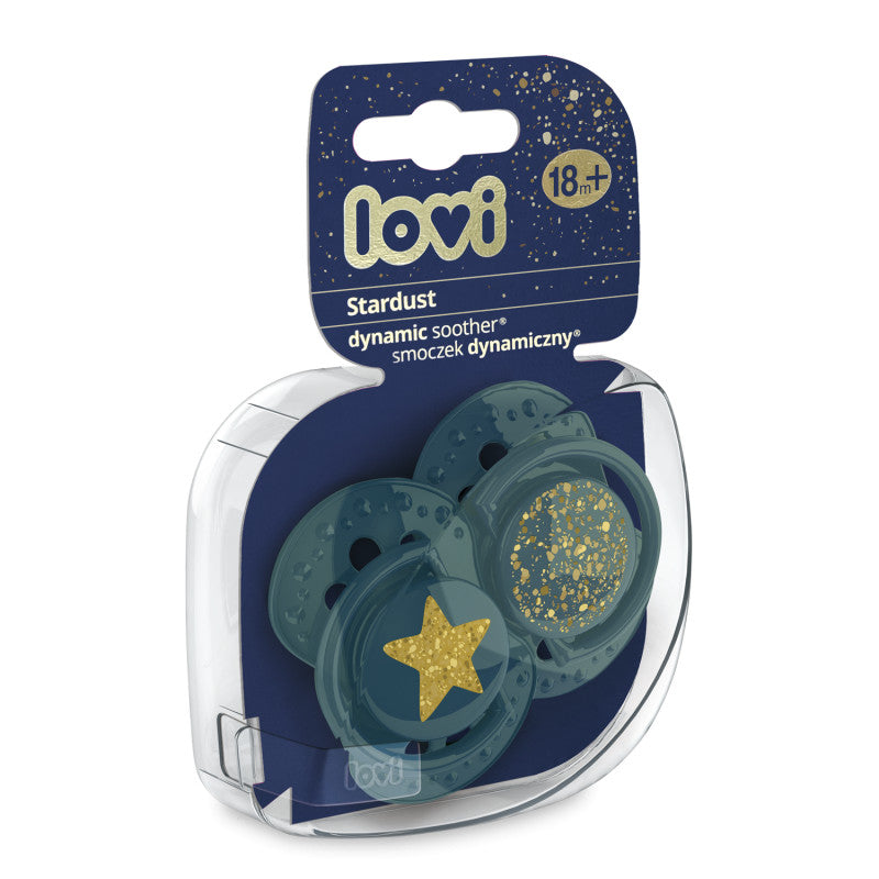 LOVI szilikon dinamikus cumi 18 hó+ 2 db Stardust zöld