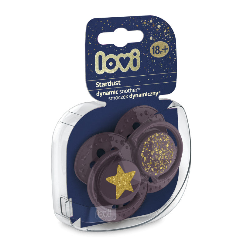 LOVI szilikon dinamikus cumi 18 hó+ 2 db Stardust lila