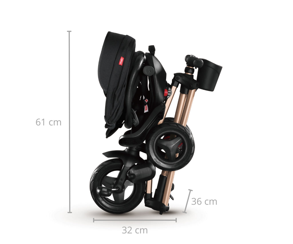 MILLY MALLY Qplay Nova+ Rubber összecsukható háromkerekű tricikli – Arany