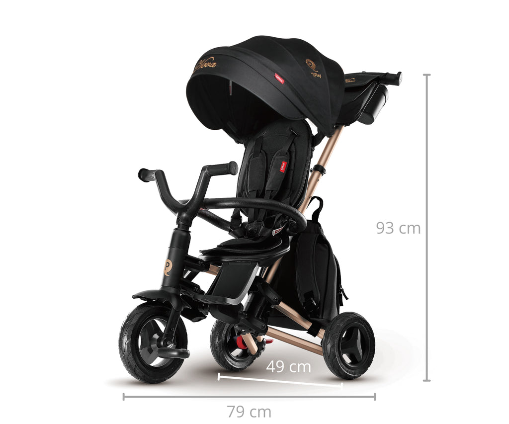 MILLY MALLY Qplay Nova+ Rubber összecsukható háromkerekű tricikli – Arany