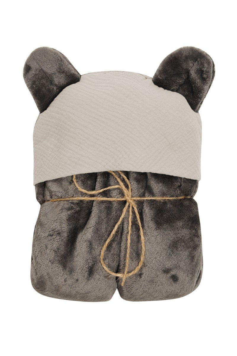 MATEX Koala Muslin kapucnis babatakaró biztonsági övnyílásokkal – 95 × 95 cm
