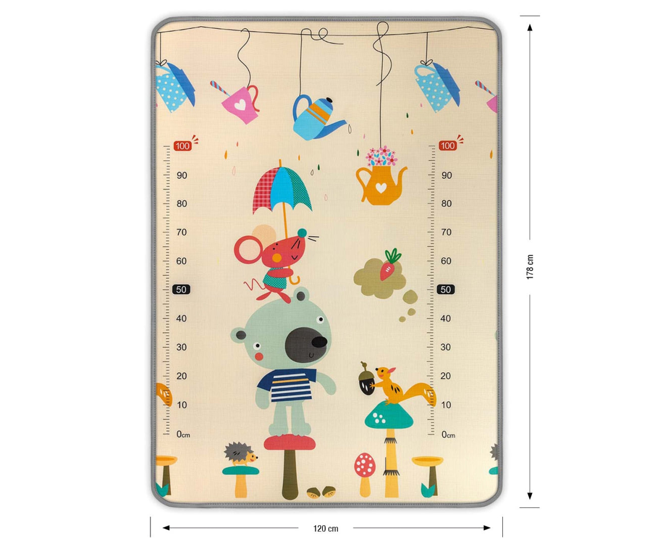 Milly Mally kétoldalas feltekerhető habszivacs játszószőnyeg – Macik és bálnák, 120 × 178 cm