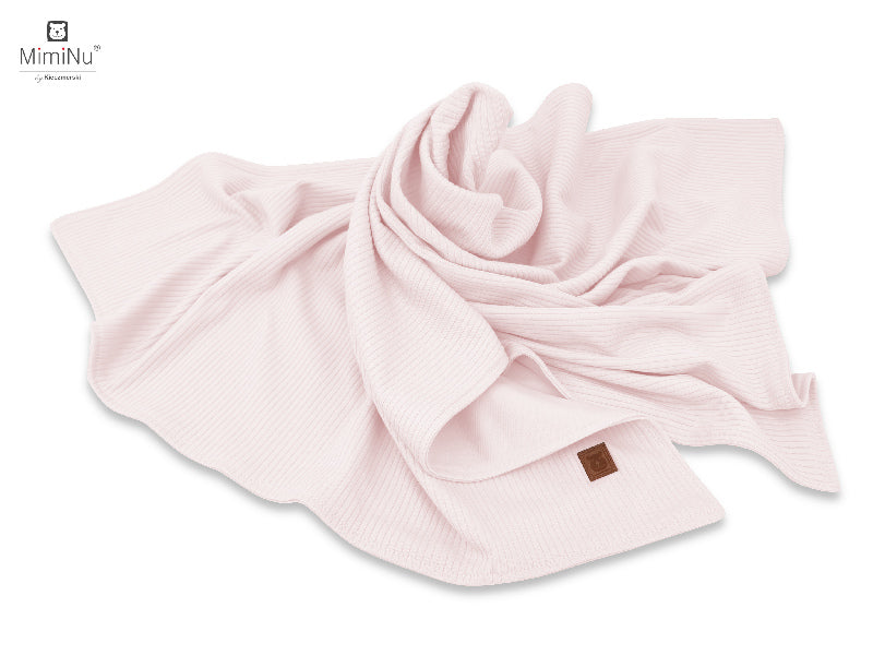 MIMINU Soft kétrétegű pamut babatakaró – Púderrózsaszín, 75 × 100 cm