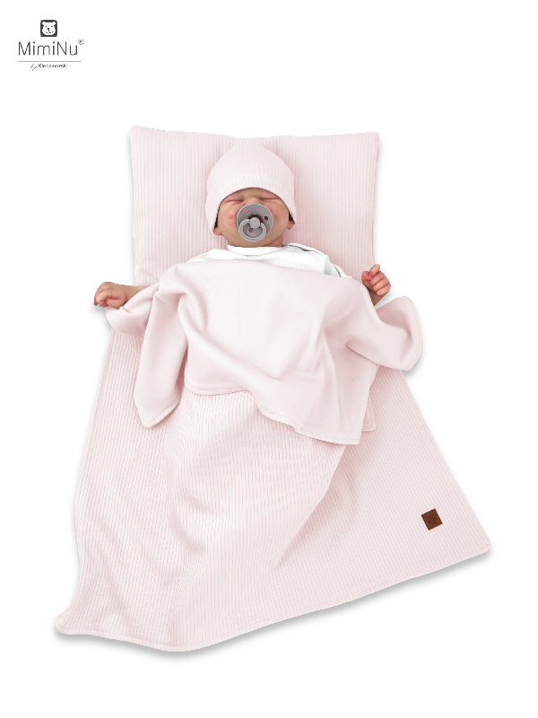 MIMINU Soft kétrétegű pamut babatakaró – Púderrózsaszín, 75 × 100 cm