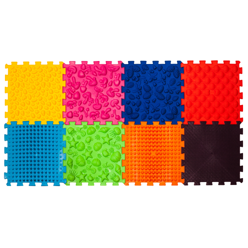 Ortek Puzzle 8 elemből álló masszázs szőnyeg + 8 Háromszögű puzzle elem