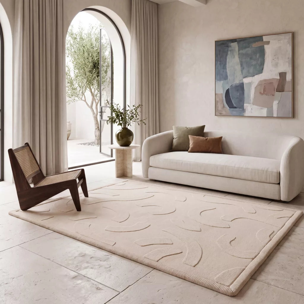 Hakuna matte memóriahabos puha gyerekszőnyeg 150x200 cm - Gentle Arcs Bézs