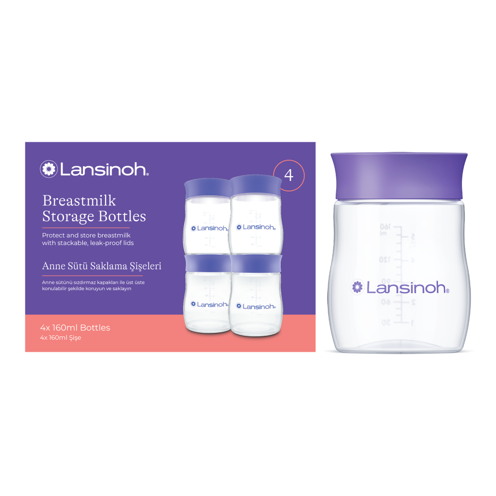 Lansinoh anyatejtároló palack fedéllel 160 ml 4 db