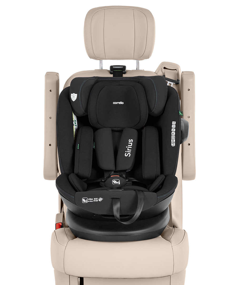 Carrello Sirius I-Size 360° Forgatható Autósülés 40–150 cm – Absolute Black (CRL-8808)