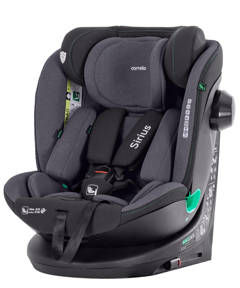 Carrello Sirius I-Size 360° Forgatható Autósülés 40–150 cm – Harbor Grey (CRL-8808)