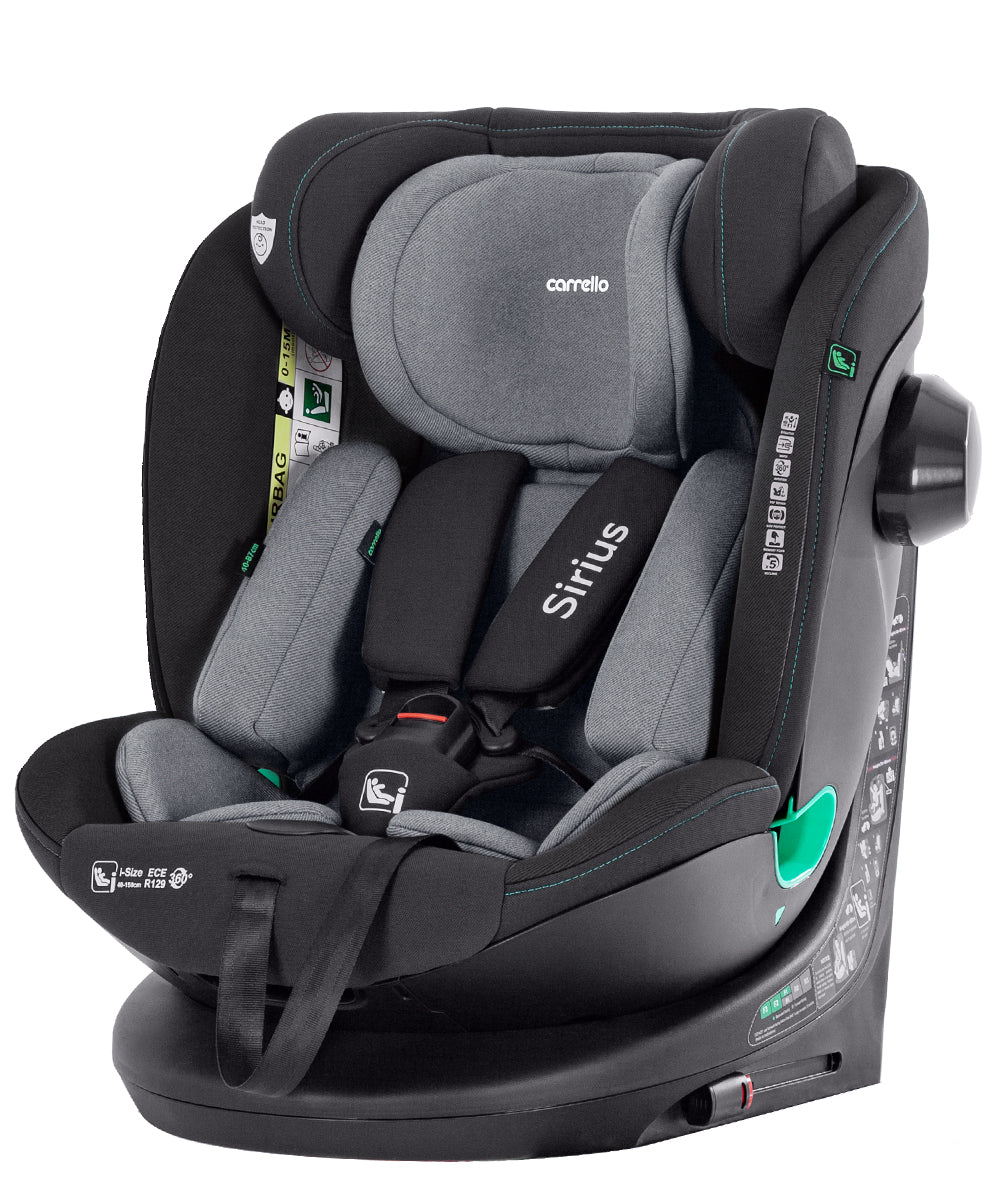 Carrello Sirius I-Size 360° Forgatható Autósülés 40–150 cm – Sky Grey (CRL-8808)