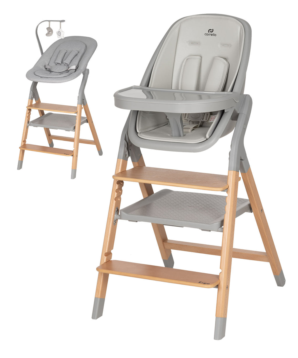 Carrello Ergo 4 az 1-ben etetőszék és tanulótorony (0-110 kg) - Nordic Grey (CRL-16701)