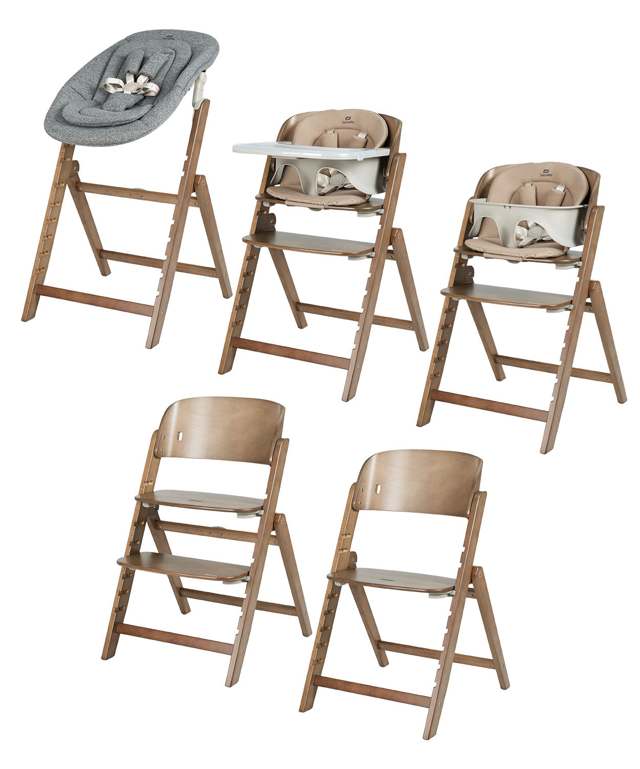 Carrello Focus 3 az 1-ben etetőszék és pihenőszék – Sahara Beige (CRL-16801)