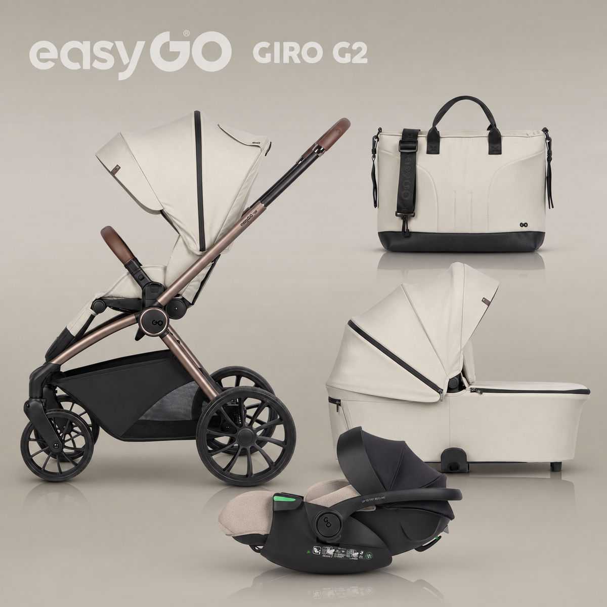 EasyGo Giro G2 3az1-ben babakocsi - Sand