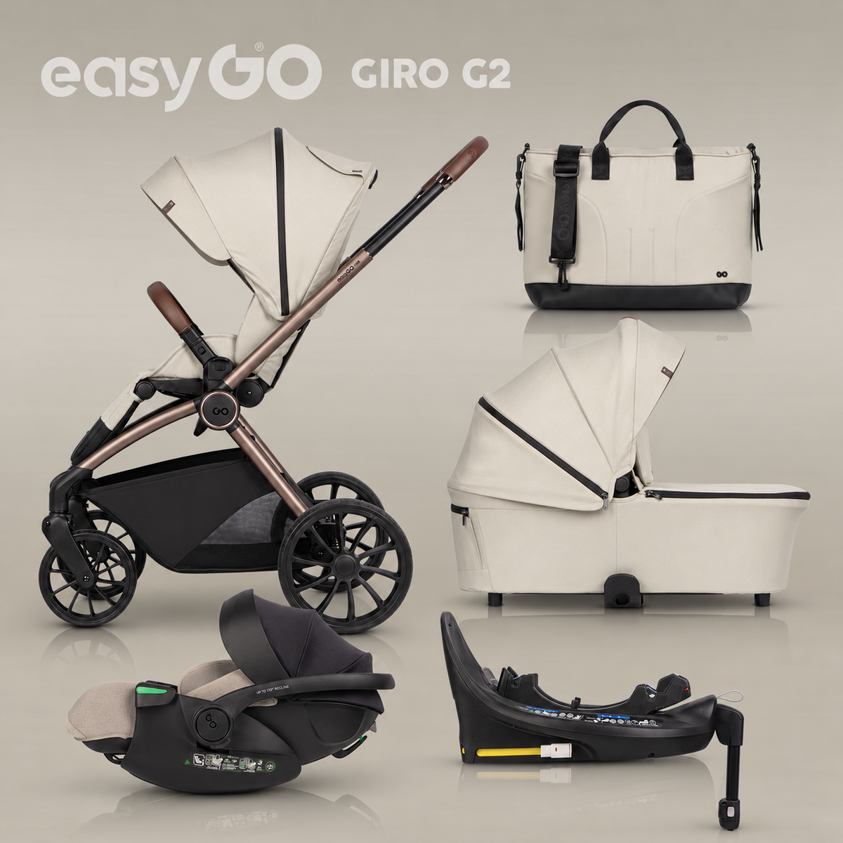 EasyGo Giro G2 4az1-ben babakocsi - Sand