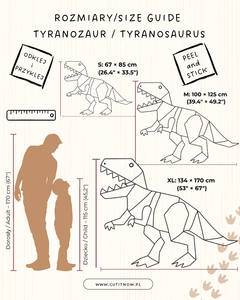 Cut It Now T-Rex fa faldekoráció – Origami dinoszaurusz