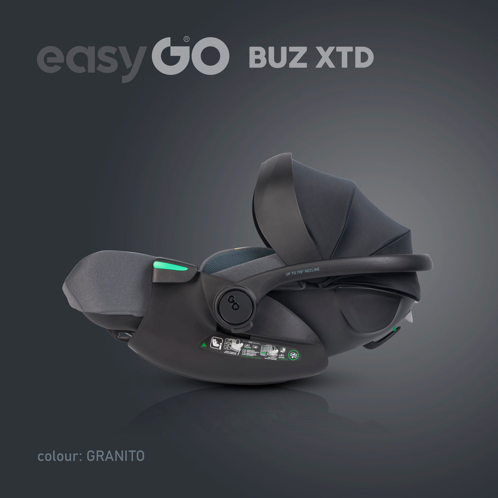 EasyGo BUZ XTD dönthető autós hordozó 40–87 cm – Granito