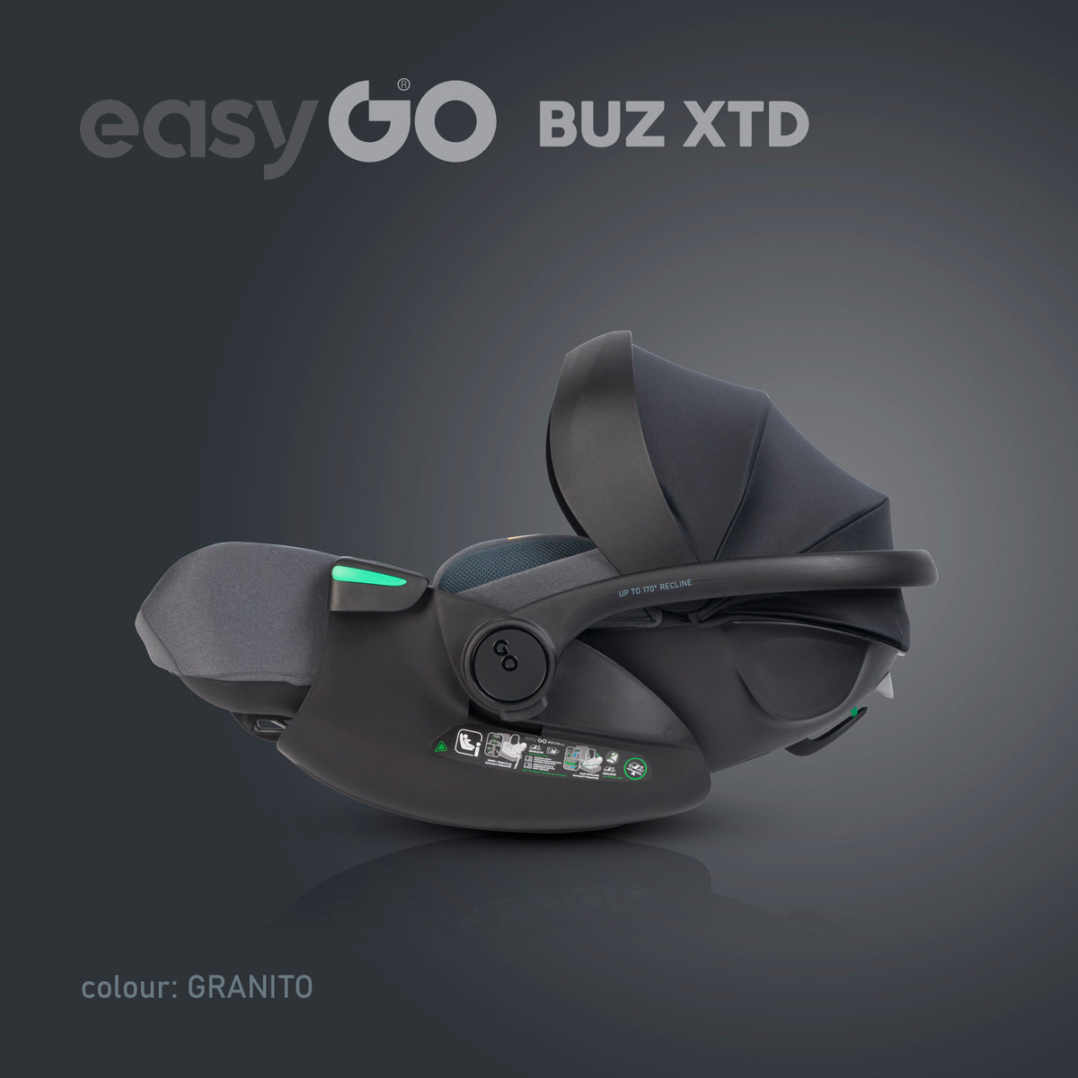 EasyGo BUZ XTD dönthető autós hordozó 40–87 cm – Granito