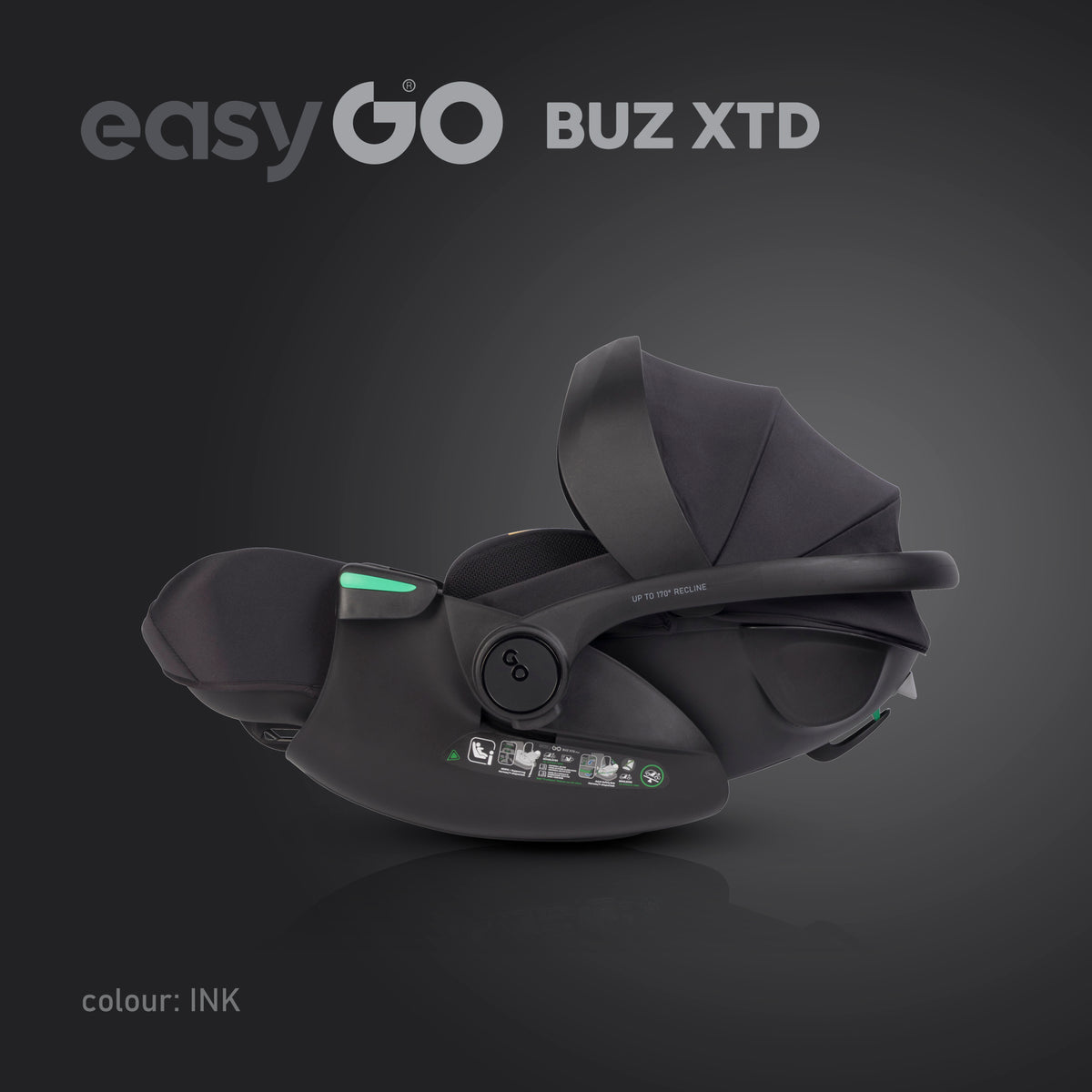 EasyGo BUZ XTD dönthető autós hordozó 40–87 cm – Ink