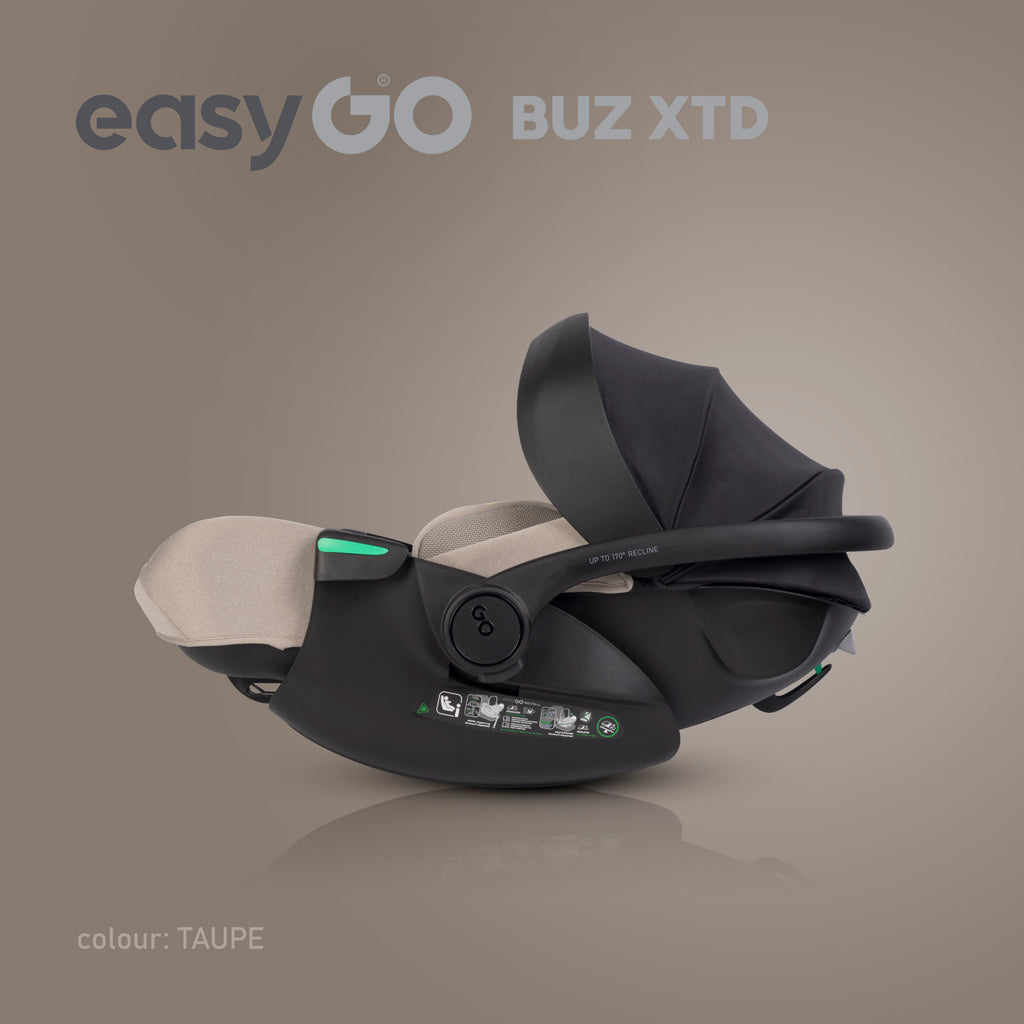 EasyGo BUZ XTD dönthető autós hordozó 40–87 cm – Taupe