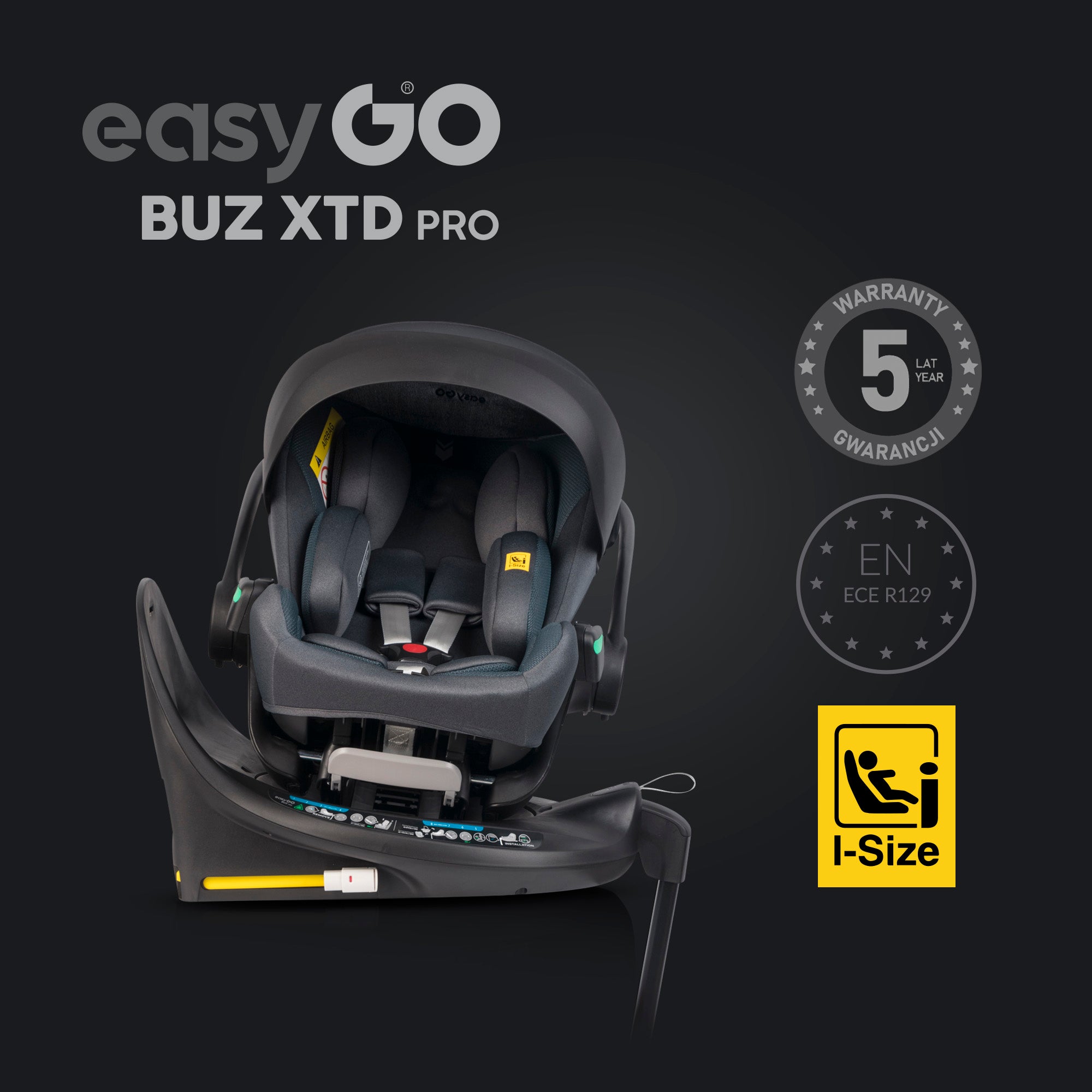 EasyGo Buz XTD Pro + Buz Pro Body 2in1 autósülés szett ISOFIX bázissal – Granito