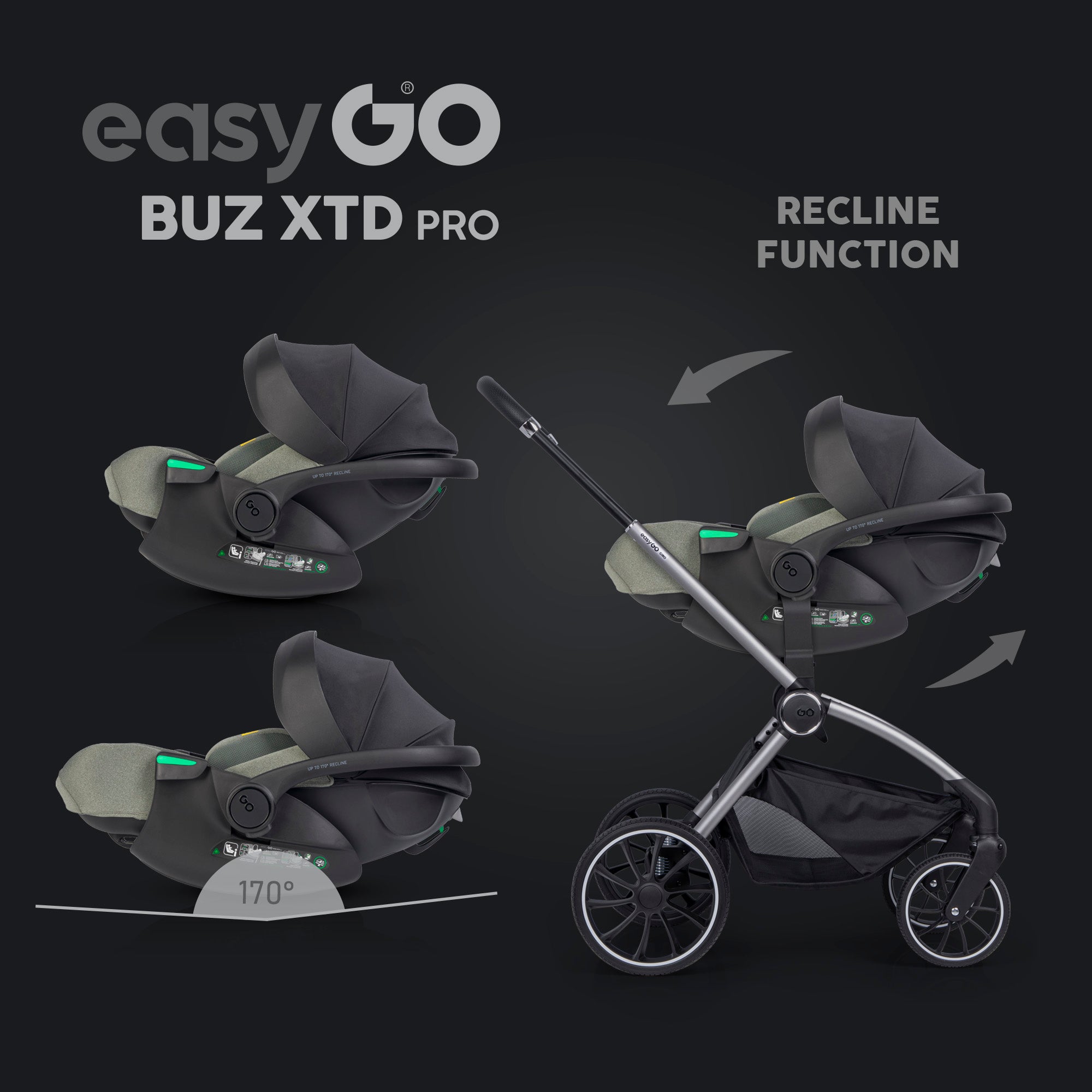 EasyGo Buz XTD Pro + Buz Pro Body 2in1 autósülés szett ISOFIX bázissal – Greener