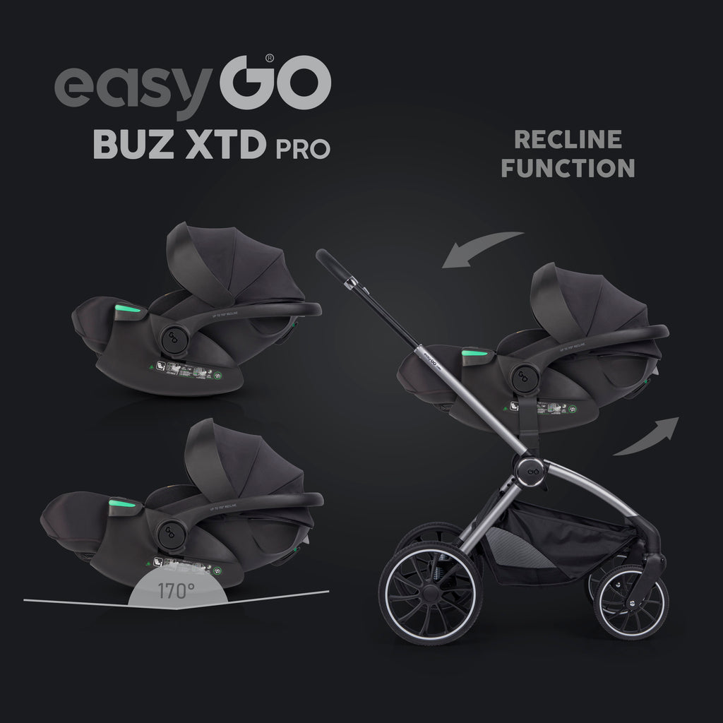 EasyGo Buz XTD Pro + Buz Pro Body 2in1 autósülés szett ISOFIX bázissal – Ink