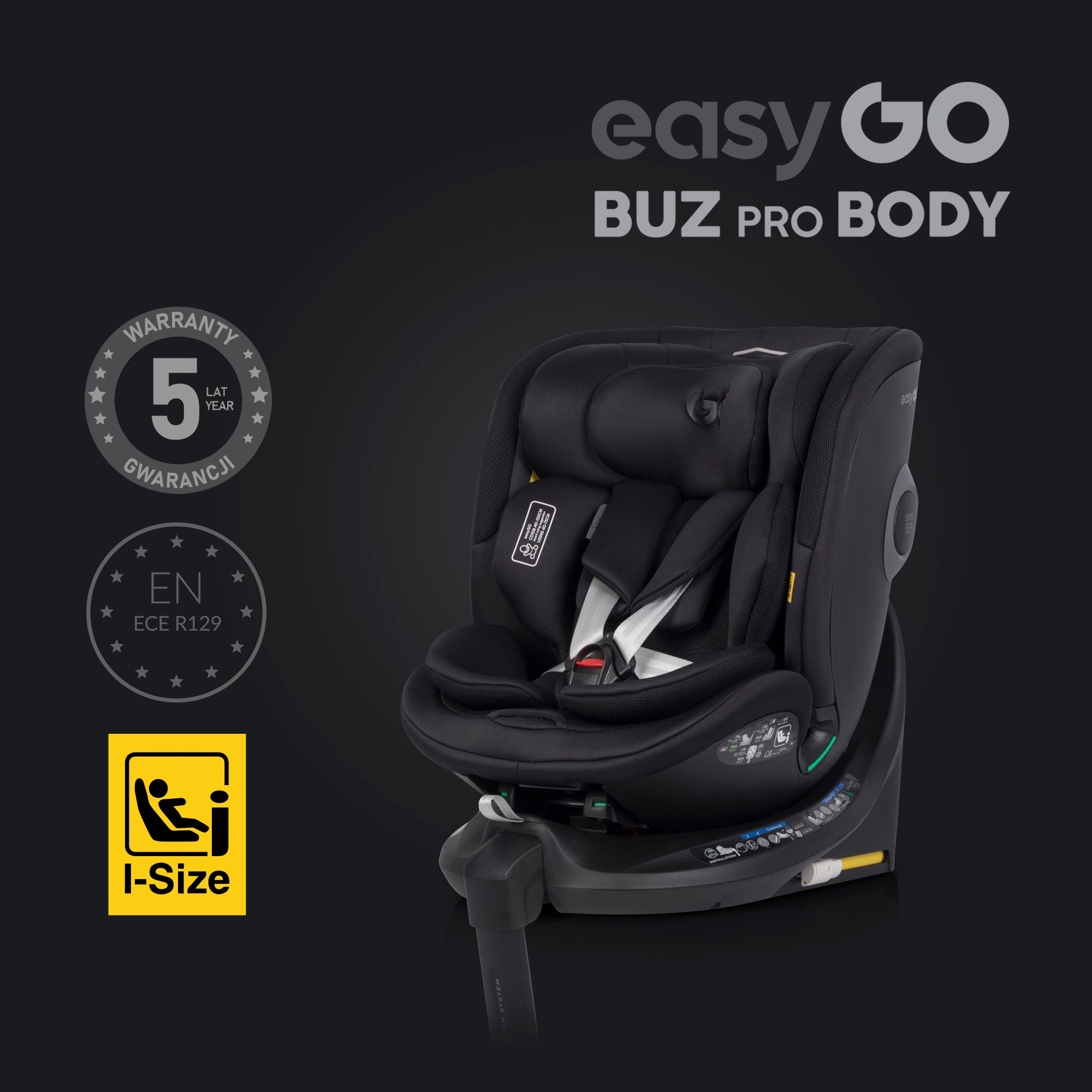 EasyGo Buz XTD Pro + Buz Pro Body 2in1 autósülés szett ISOFIX bázissal – Ink