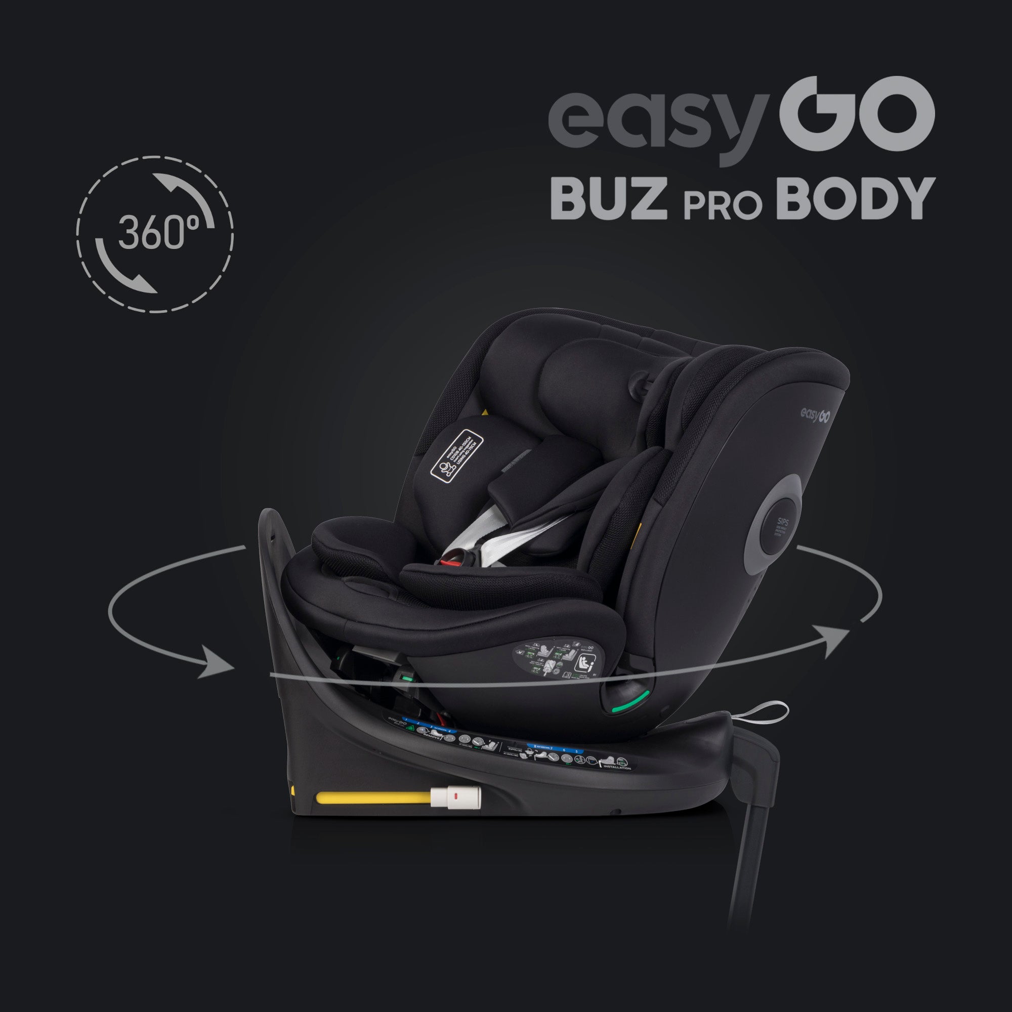 EasyGo Buz XTD Pro + Buz Pro Body 2in1 autósülés szett ISOFIX bázissal – Ink