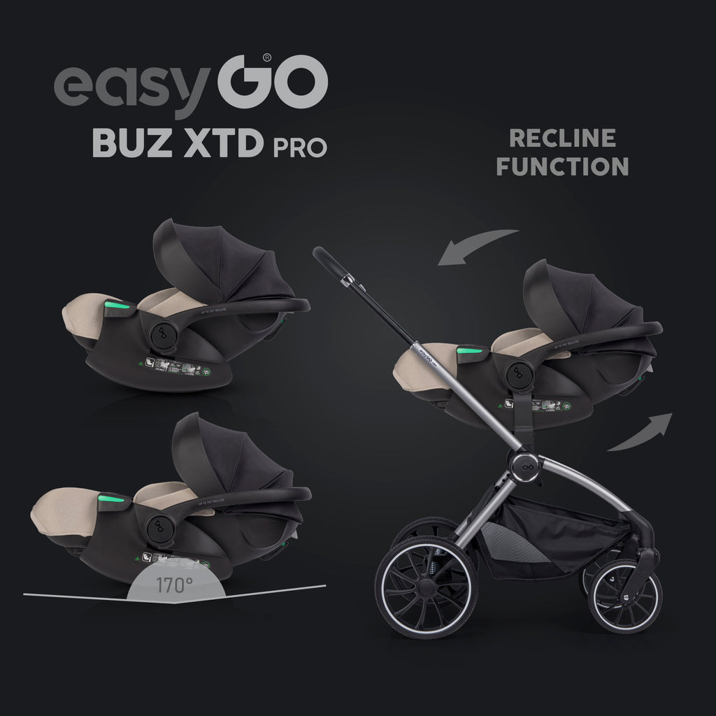 EasyGo Buz XTD Pro + Buz Pro Body 2in1 autósülés szett ISOFIX bázissal – Taupe