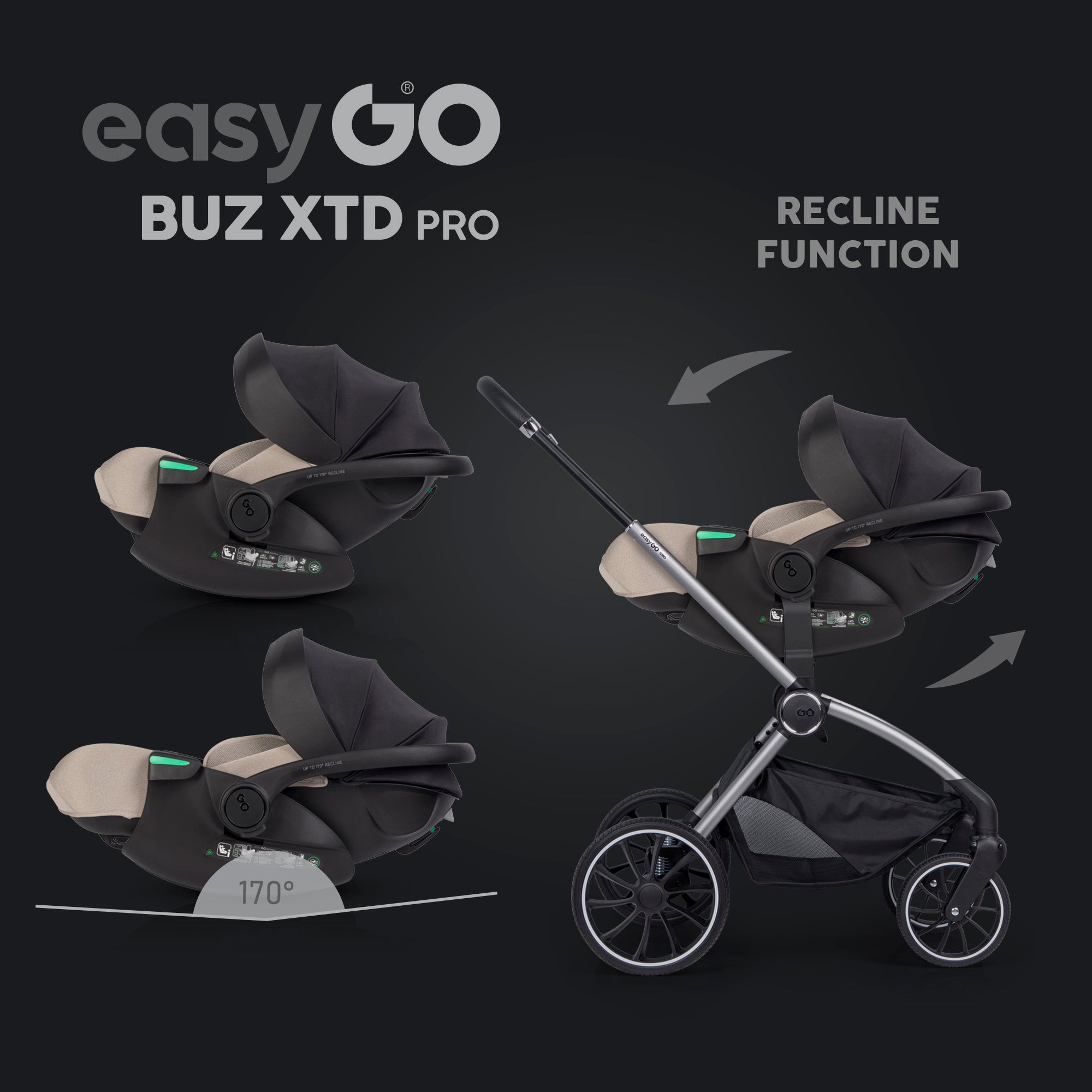 EasyGo Buz XTD Pro + Buz Pro Body 2in1 autósülés szett ISOFIX bázissal – Taupe